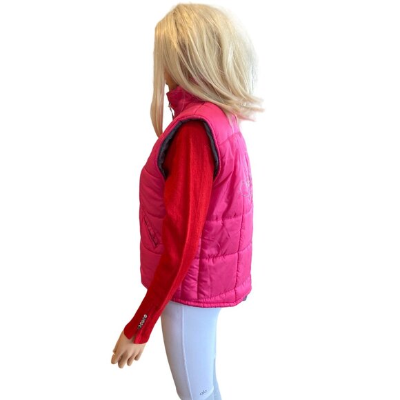 Vintage 90's Tweety Bird Looney Tunes Hot Pink Puffer Vest Junior 14/ Women S - Picture 5 of 14